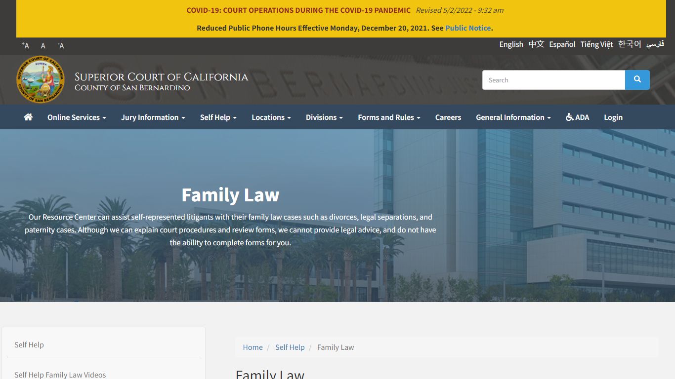 Family Law | Superior Court of California